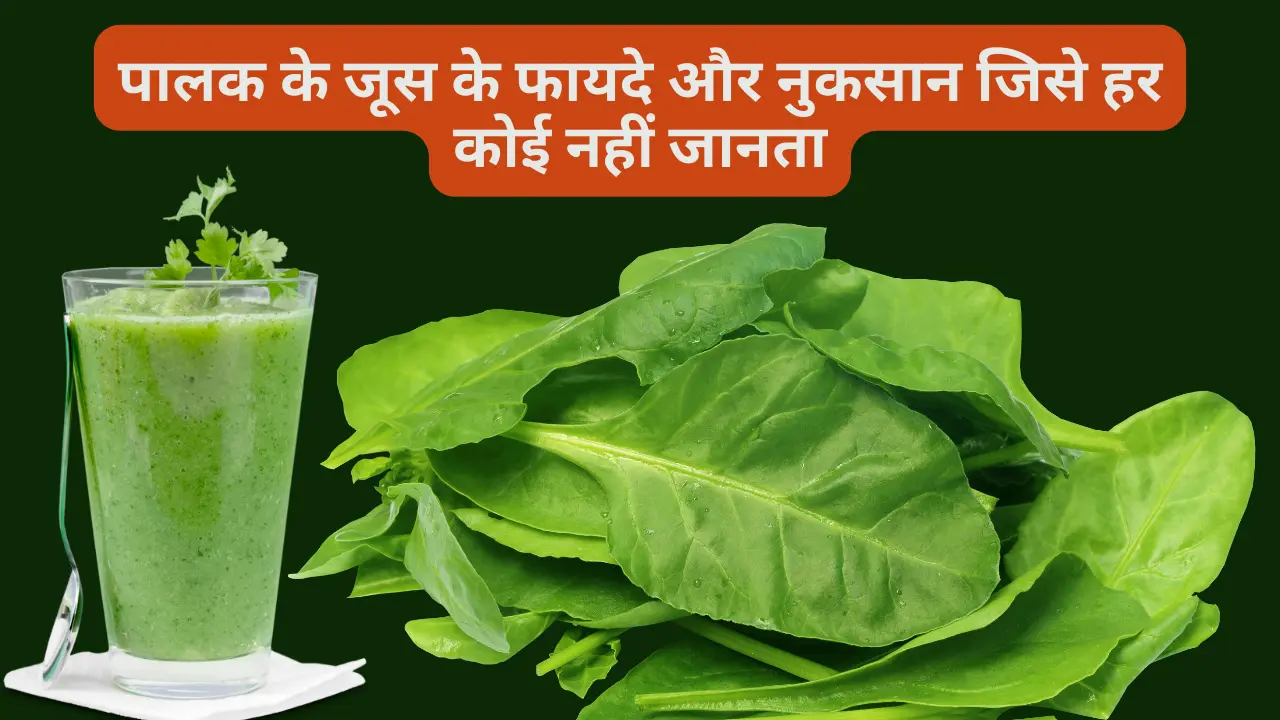 पालक जूस के फायदे और नुकसान - Spinach juice Benefits and Side Effects in Hindi